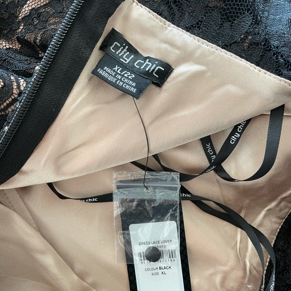 NWT CityChic Black & Tan lace dress - Picture 10 of 12